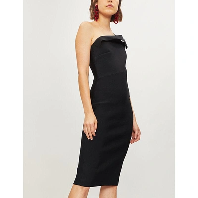 Shop Roland Mouret Hepburn Stretch-knit Dress In Blk