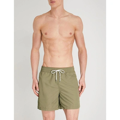 Shop Polo Ralph Lauren Traveller Mid-rise Swim Shorts In Khaki