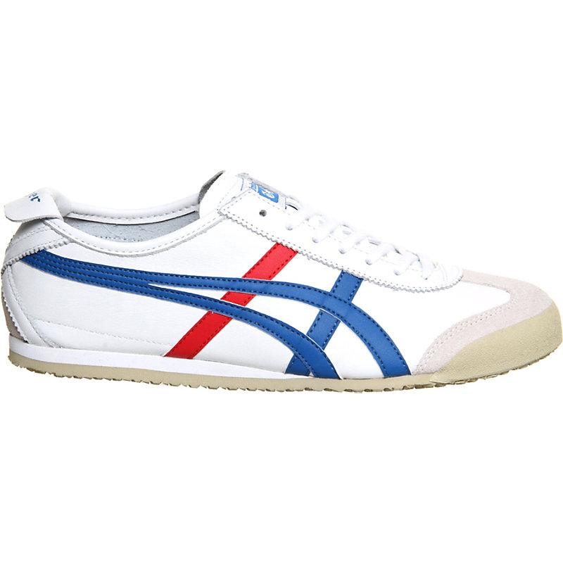 Onitsuka Tiger Mexico 66 Leather Trainers In White & Blue | ModeSens