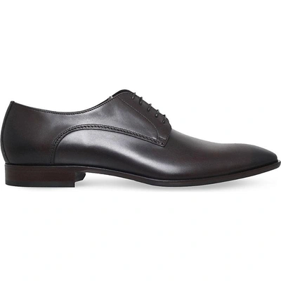 Shop Hugo Boss Carmons Leather Derby Shoes In Nero