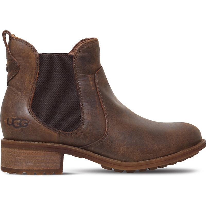 Ugg Bonham Leather Ankle Boots In Nero | ModeSens