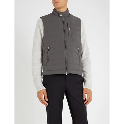 Shop Brunello Cucinelli Quilted Shell Gilet In Grey