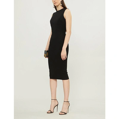 Shop Alex Perry Zip-up Woven Dress In Black