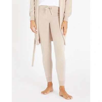 Shop Johnstons Tapered Cashmere Jogging Bottoms In Silk Rain