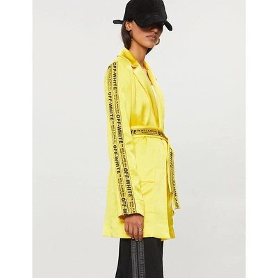 Shop Off-white 骑马的 睡衣 缎 夹克 In Yellow