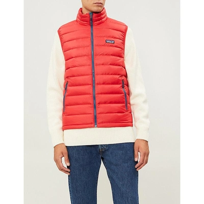 Shop Patagonia Padded Shell-down Gilet In Fire