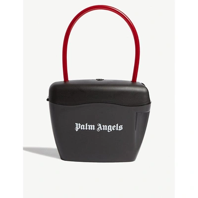 Shop Palm Angels Padlock Bag In Black White