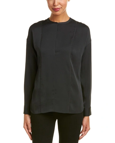 Shop Vince Embroidery Stitch Silk In Black