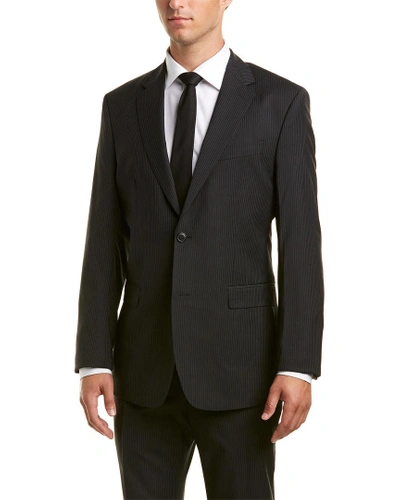 Shop Versace Wool Suit In Black