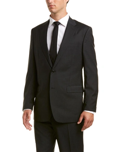 Shop Versace Wool Suit In Black