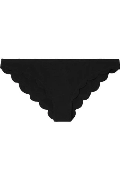 Shop Marysia Broadway Scalloped Bikini Briefs In Black