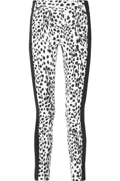 Shop Haider Ackermann Leopard-print Wool And Leather Slim-leg Pants In White