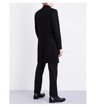 Shop Sandro Single-breasted Wool-blend Coat In Noir