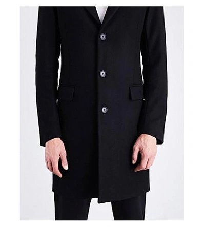 Shop Sandro Single-breasted Wool-blend Coat In Noir