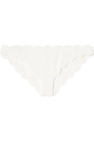 Shop Marysia Antibes Scalloped Bikini Briefs In White