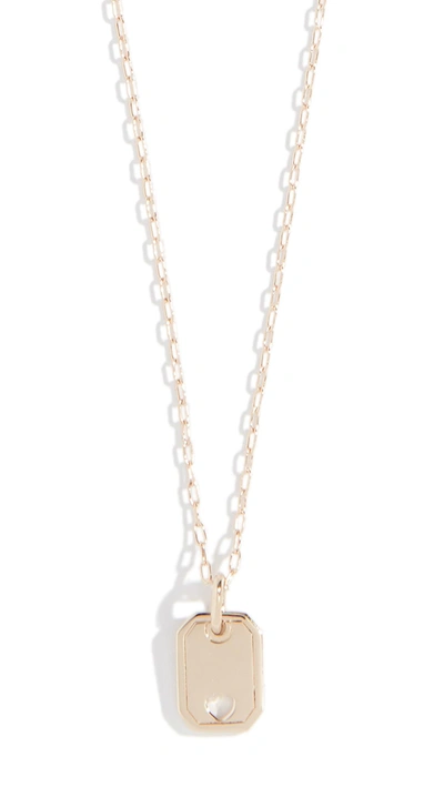 Shop Jane Taylor 14k Cleo Vertical Baby Tag Necklace In Yellow Gold