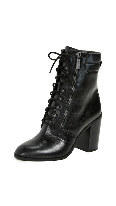 Shop Michael Michael Kors Rosario Lace Up Boots In Black