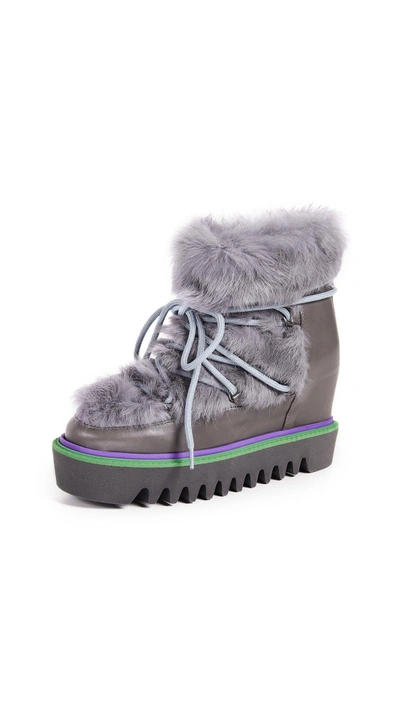 Shop Paloma Barceló Triangle Boots In Grey