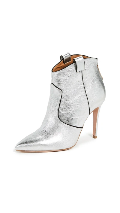 Shop Veronica Beard Loretta Booties In Silver/black