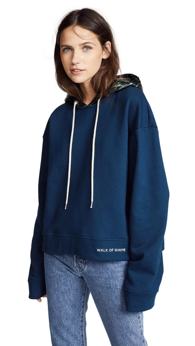 Shop Walk Of Shame Hoodie Sweatshirt In Dark Blue