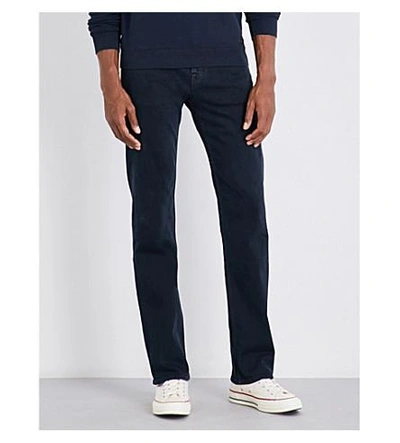 Shop 7 For All Mankind Mens Blue Leather Soho Standard Luxe Standard-fit Straight Jeans, Size: 28 In Soho Deep Blue