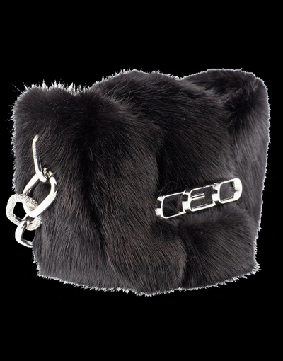 Shop Alexander Wang Micro Mini Ceo Fur Bag In Black