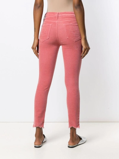 Shop Mother Cropped Skinny Trousers - Pink
