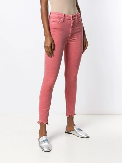 Shop Mother Cropped Skinny Trousers - Pink