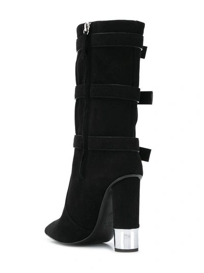 Shop Giuseppe Zanotti Design Buckle Embellished Boots - Black