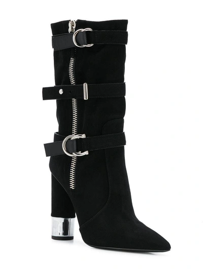 Shop Giuseppe Zanotti Design Buckle Embellished Boots - Black
