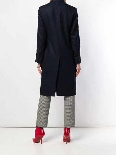 Shop Eudon Choi Single Breasted Coat In Blue