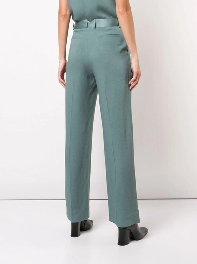 Shop Nomia High Rise Straight Trousers - Green