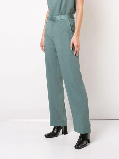 Shop Nomia High Rise Straight Trousers - Green