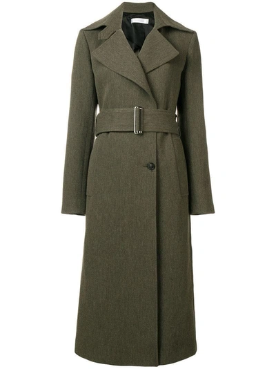 Shop Victoria Beckham Fitted Trench Coat - Green