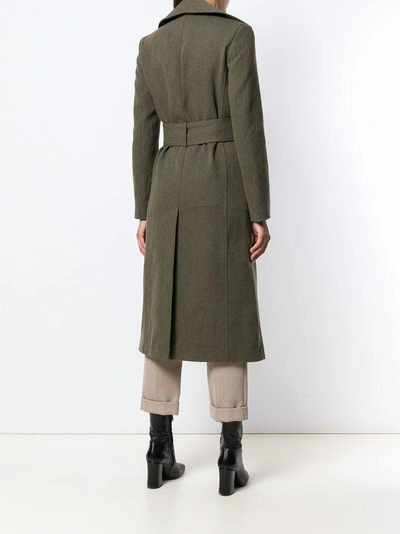 Shop Victoria Beckham Fitted Trench Coat - Green