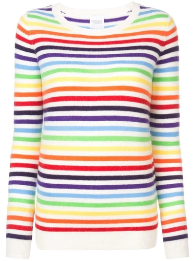 Shop Madeleine Thompson Striped Rainbow Jumper - White