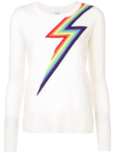 Shop Madeleine Thompson Rainbow Pattern Sweater - White