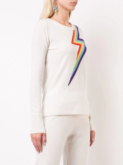 Shop Madeleine Thompson Rainbow Pattern Sweater - White
