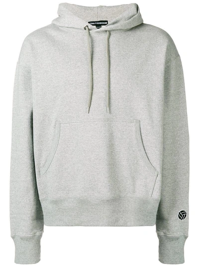 Shop Gosha Rubchinskiy Logo Embroidered Hoodie In Grey