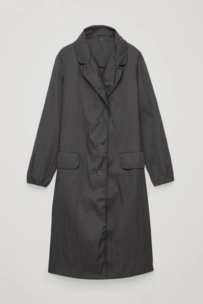 Shop Cos Crinkled Oversized Coat In Black