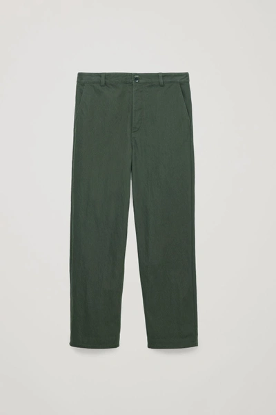 Shop Cos Relaxed Button-up Chinos In Green