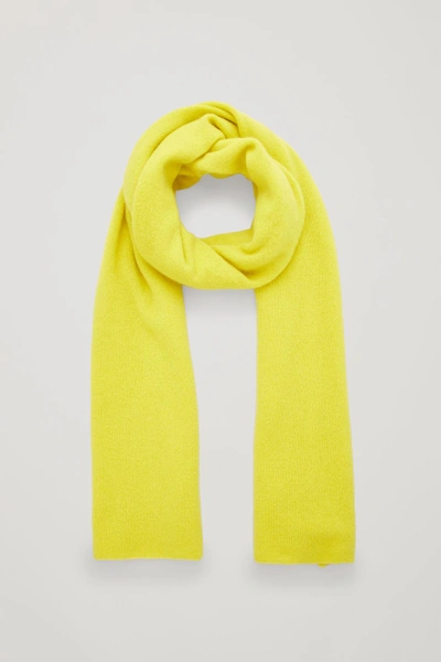 Shop Cos Cashmere Scarf In Yellow