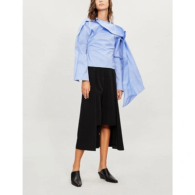 Shop Awake Low-back Cotton-poplin Shirt In Blue