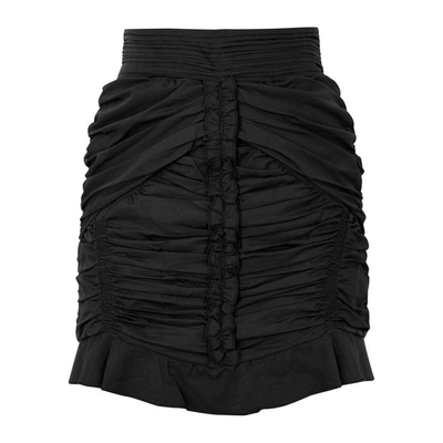 Shop Isabel Marant Upi Black Ruched Mini Skirt
