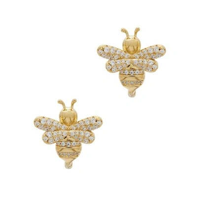 Shop Apm Monaco Crystal-embellished Bee Earrings In Gold
