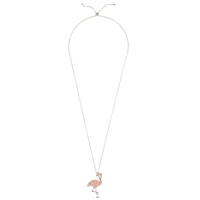 Shop Apm Monaco Flamingo Sterling Silver Necklace In Rose