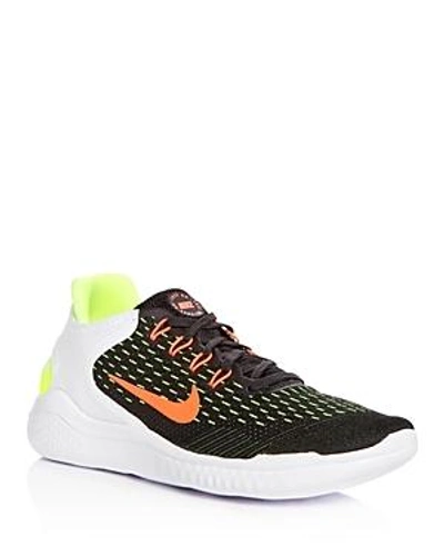 Shop Nike Men's Free Rn 2018 Lace Up Sneakers In Black/orange