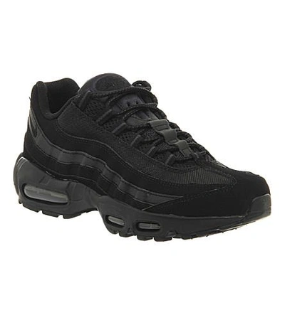 Shop Nike Mens Black Anthra Air Max 95 Suede And Mesh Trainers, Size: 7 In Black Black Anthra