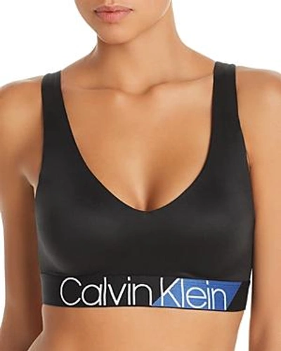 Shop Calvin Klein Bold Accents Lightly Lined Wireless Bralette In Black