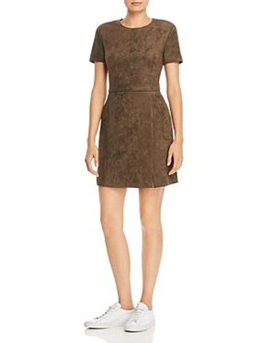 Shop French Connection Faux Suede A-line Dress In Orca